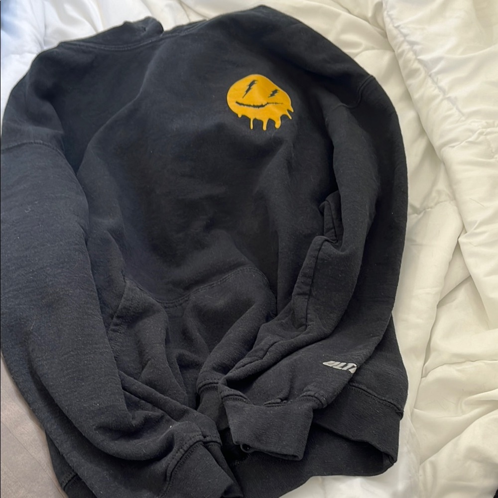 Black Sweater with Yellow Graphic